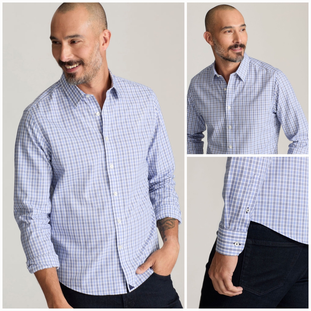 unTUCKit Men's Wrinkle Free Performance Shirt with Pocket Durif WF 01096 NWOT